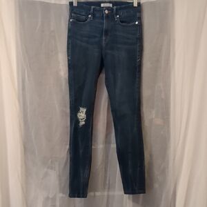 Dark Wash Distressed Good American Skinny Jeans